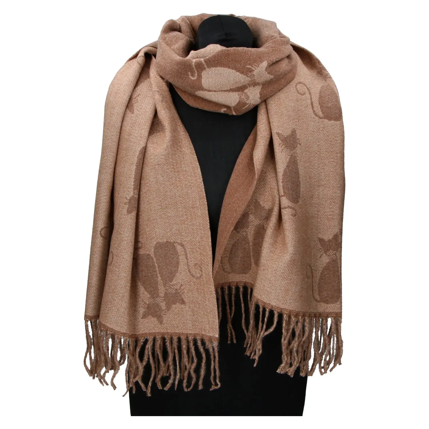 Trendy dámská zimní šála Caty, tmavě béžová