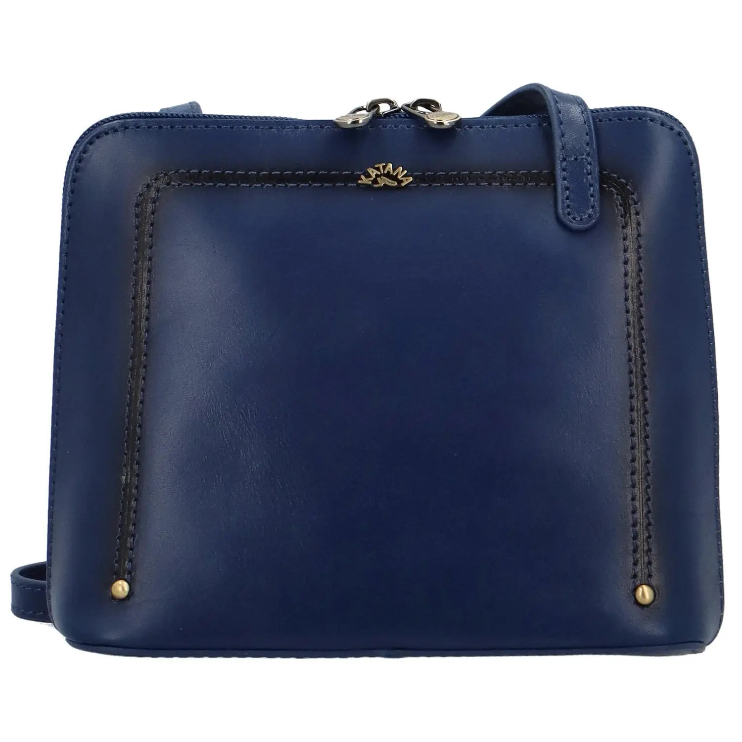 Luxusní dámská kožená crossbody Katana Rebora, tmavě modrá