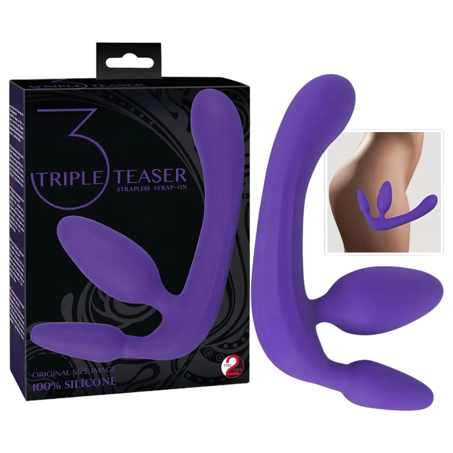 You2Toys - Triple dildo bez postroje (fialové)
