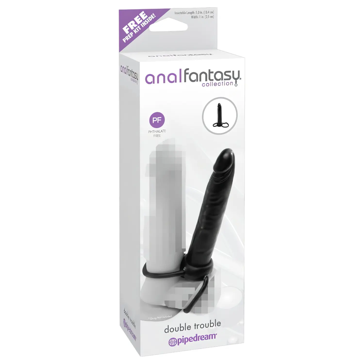 Pipedream Analfantasy Double Trouble - nasazovací anální dildo (černé)