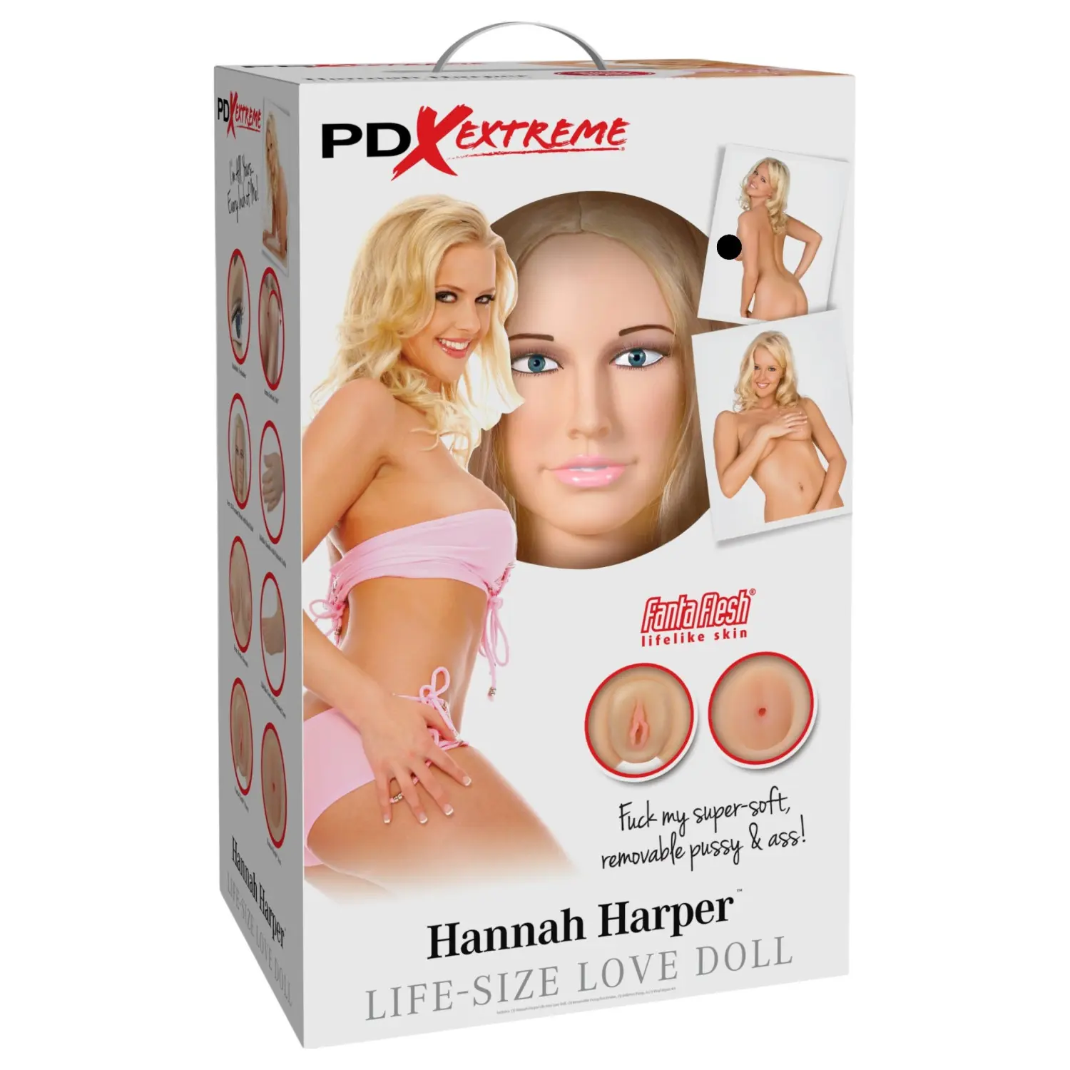 Pipedream Hannah Harper - nafukovací panna v životní velikosti - 3D obličej