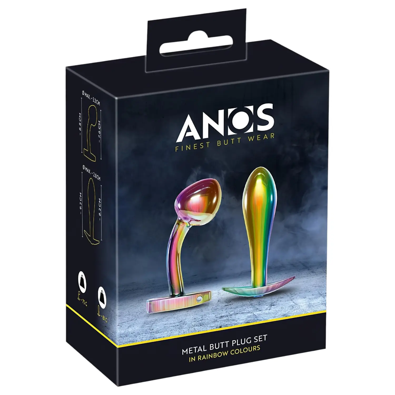 ANOS Metal Rainbow - kovový anální plug set (2dílný)
