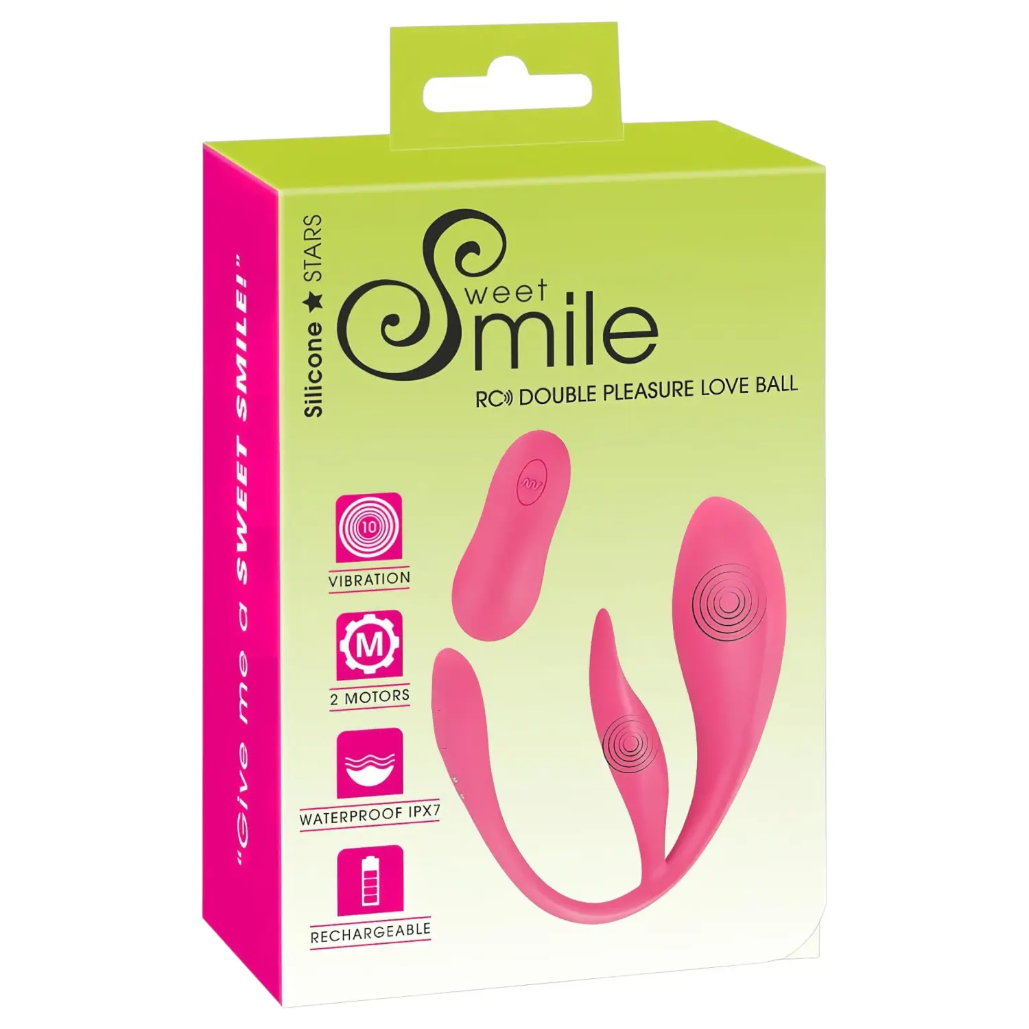 SMILE - nositelné akumulátorové, rádiové vibrační vajíčko (růžové)