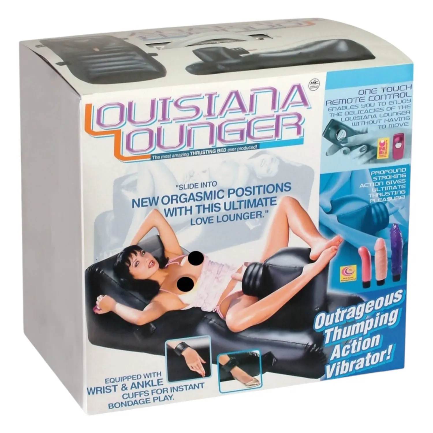NMC - Louisiana Lounger - sexuální stroj s vestavěným vibrátorem (černý)