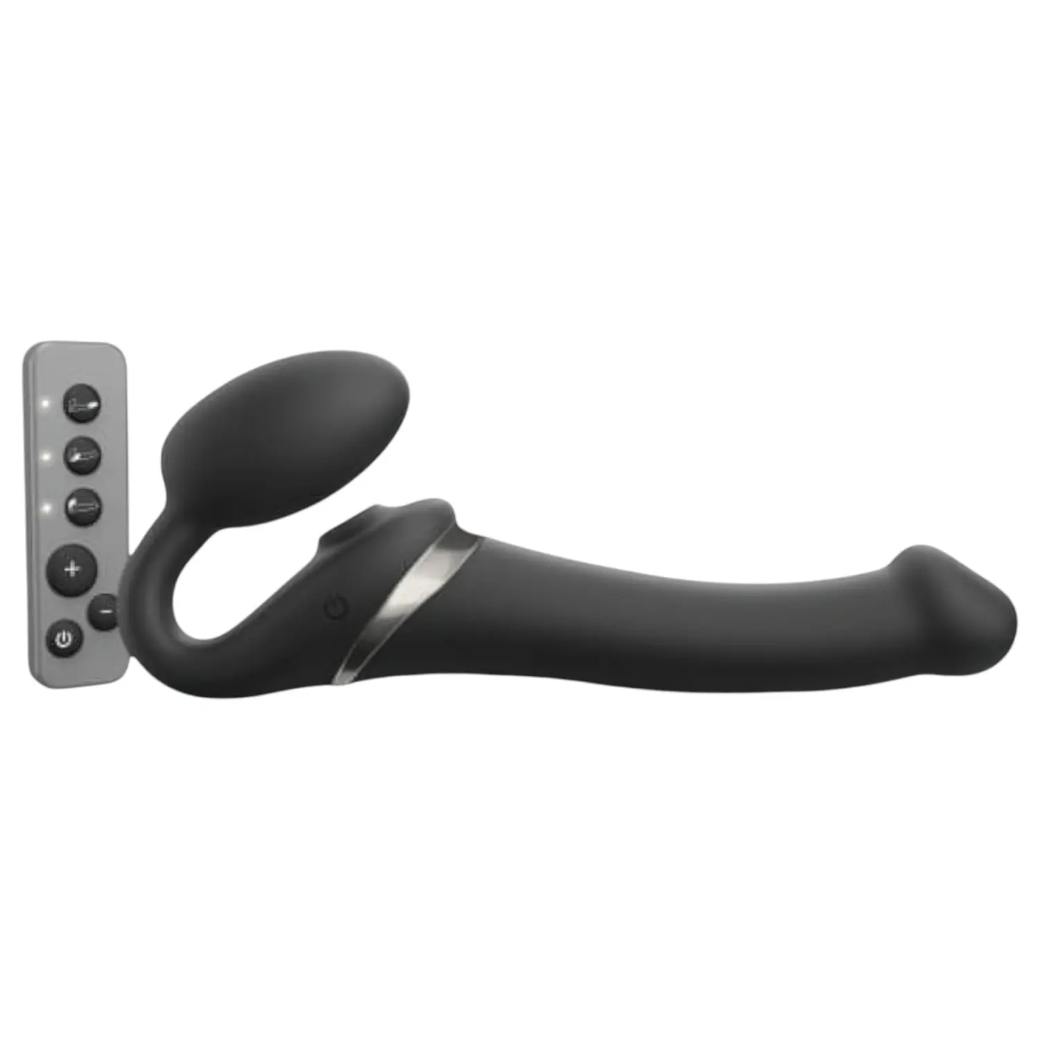 Strap-on-me - strap-on vibrátor s pulzací vzduchu - černý - velikost M