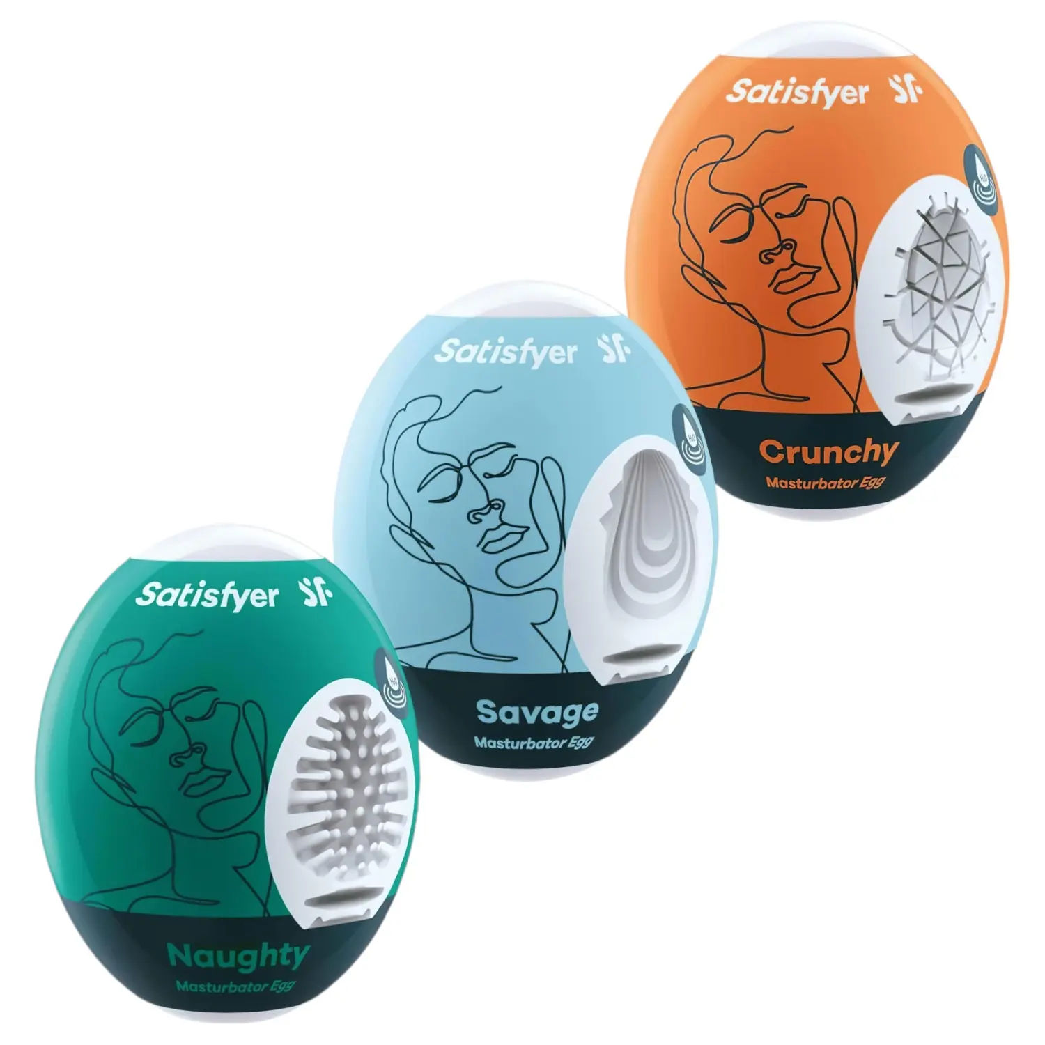 Satisfyer Egg NSC - sada masturbátorů ve tvaru vajíčka - 3 ks