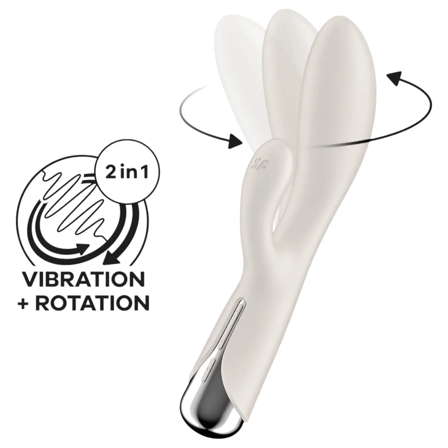 Satisfyer Spinning Rabbit 1 - vibrační vajíčko s rotujícím klitorálním stimulátorem (béžové)