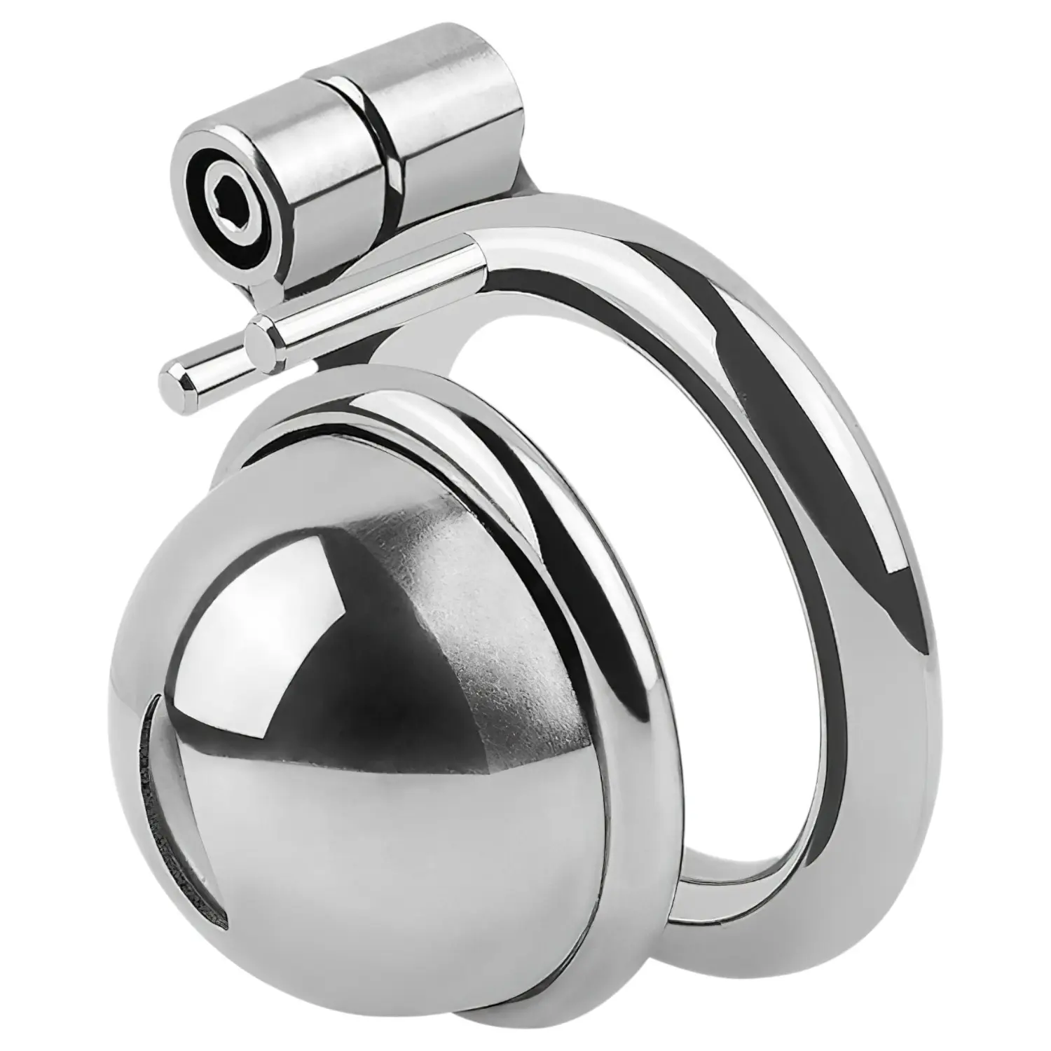 fetish collection - mini penisová klec se 3 vyměnitelnými kroužky na varlata (stříbrná)