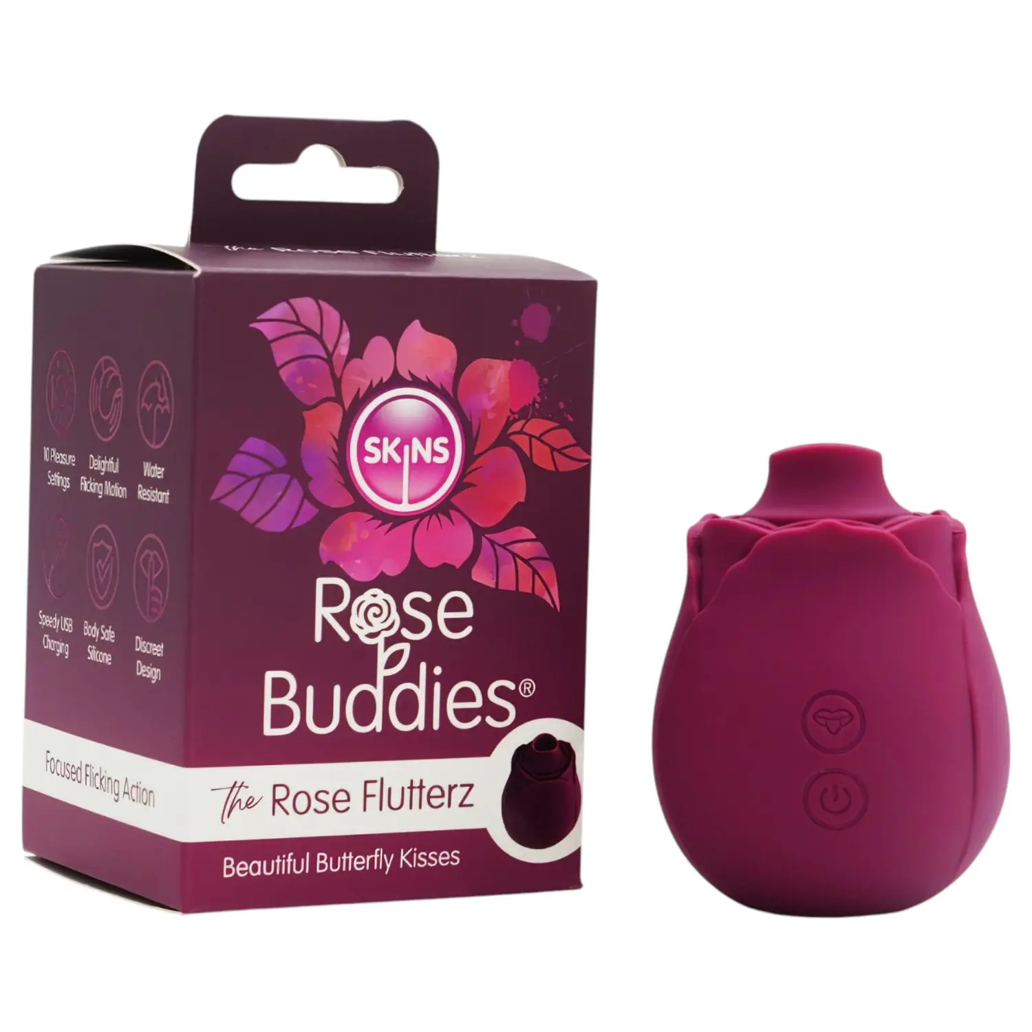 Skins Rose Flutterz - akumulátorový klitorální vibrátor (fialový)