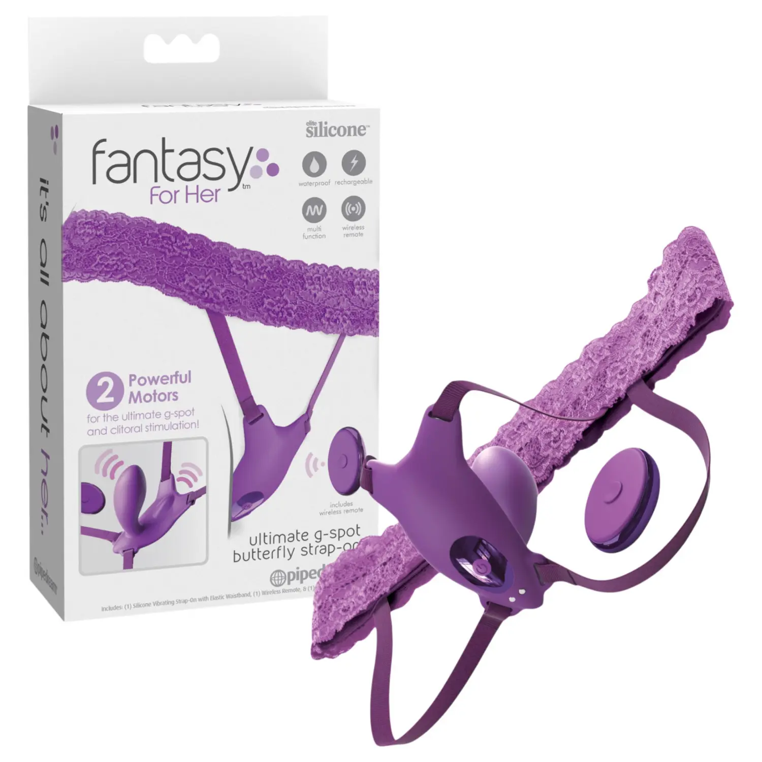 Vibrátor Pipedream Fantasy For Her Ultimate G-Spot Butterfly Strap-On fialový