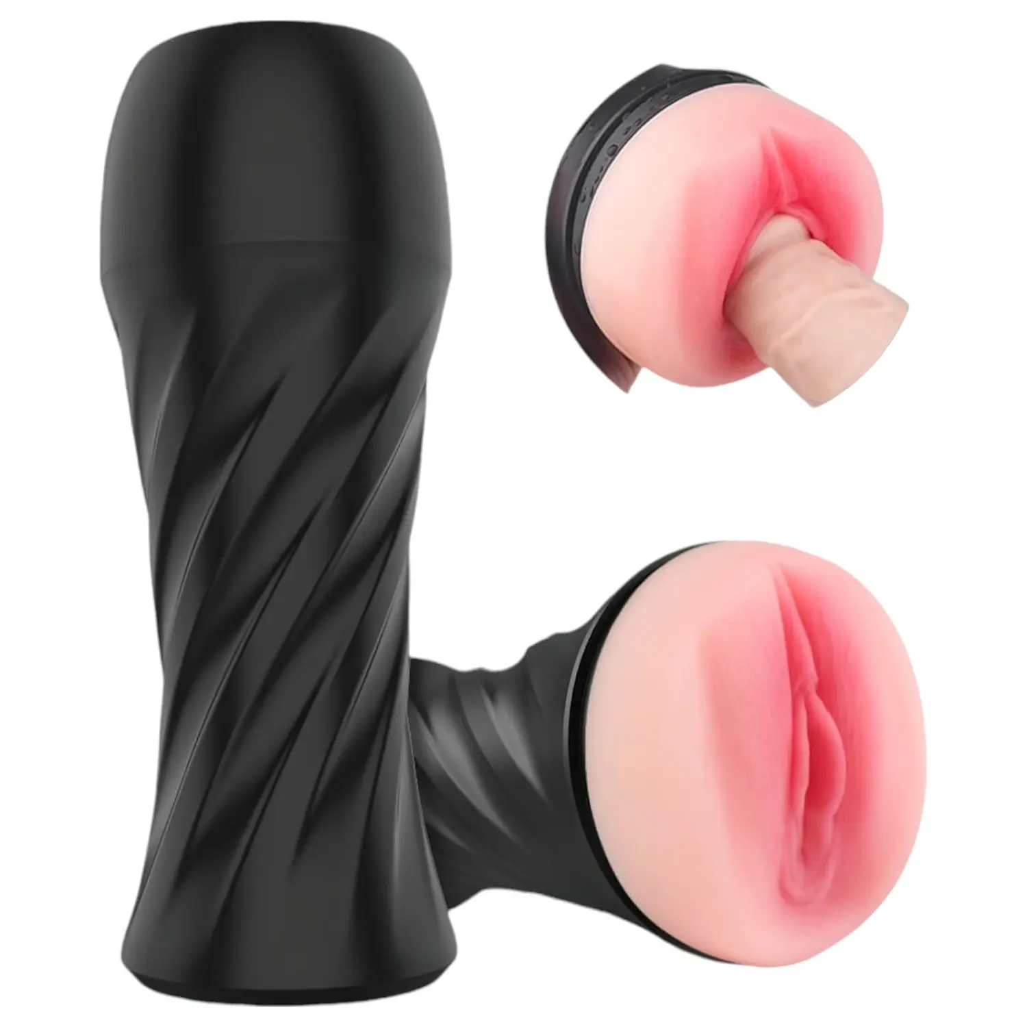 Sex HD Marcus - realistická umělá vagína v pouzdře (černo‑přírodní)