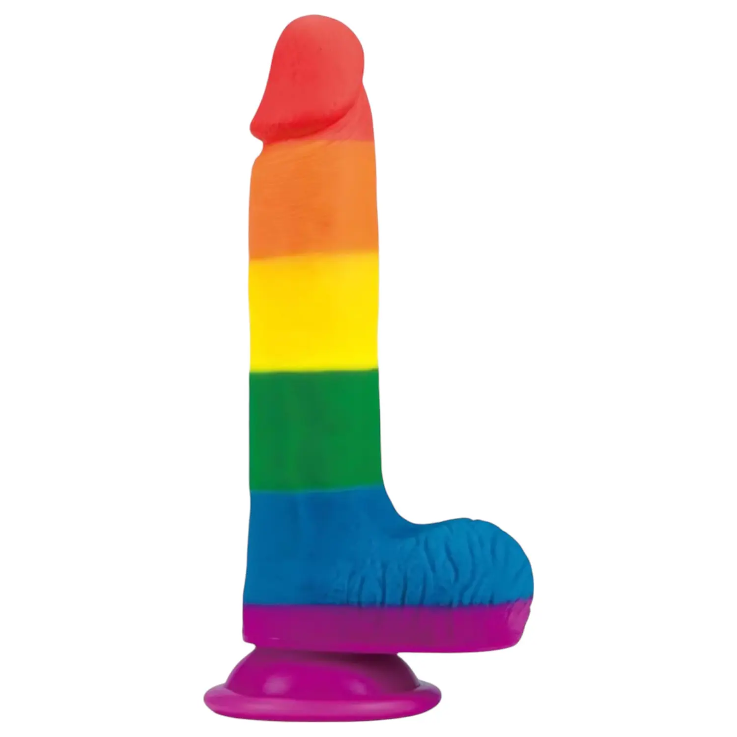 Lovetoy Prider - realistický dildo s varlaty - 20 cm - duhové
