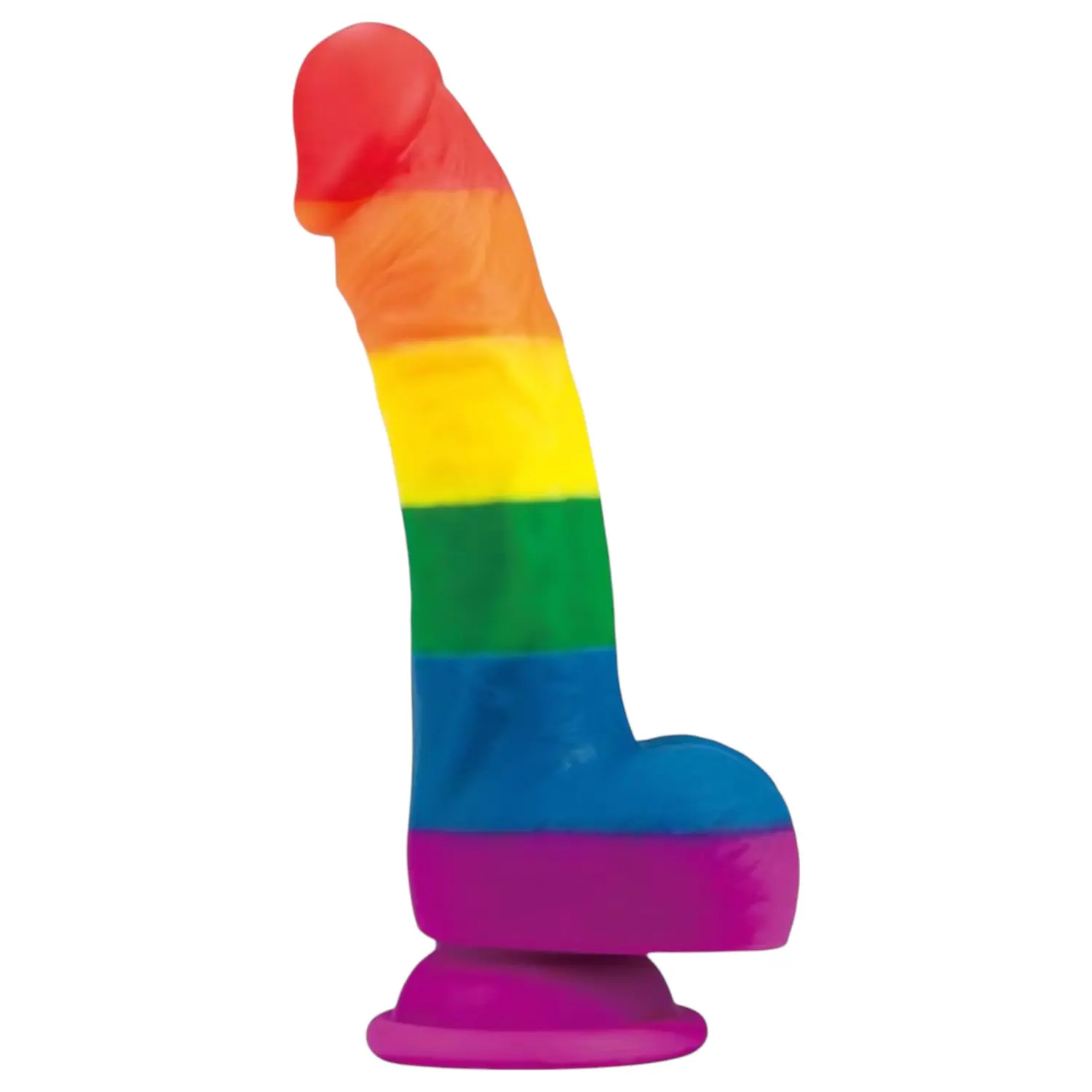 Lovetoy Prider - realistické silikonové dildo - 19 cm - duhové