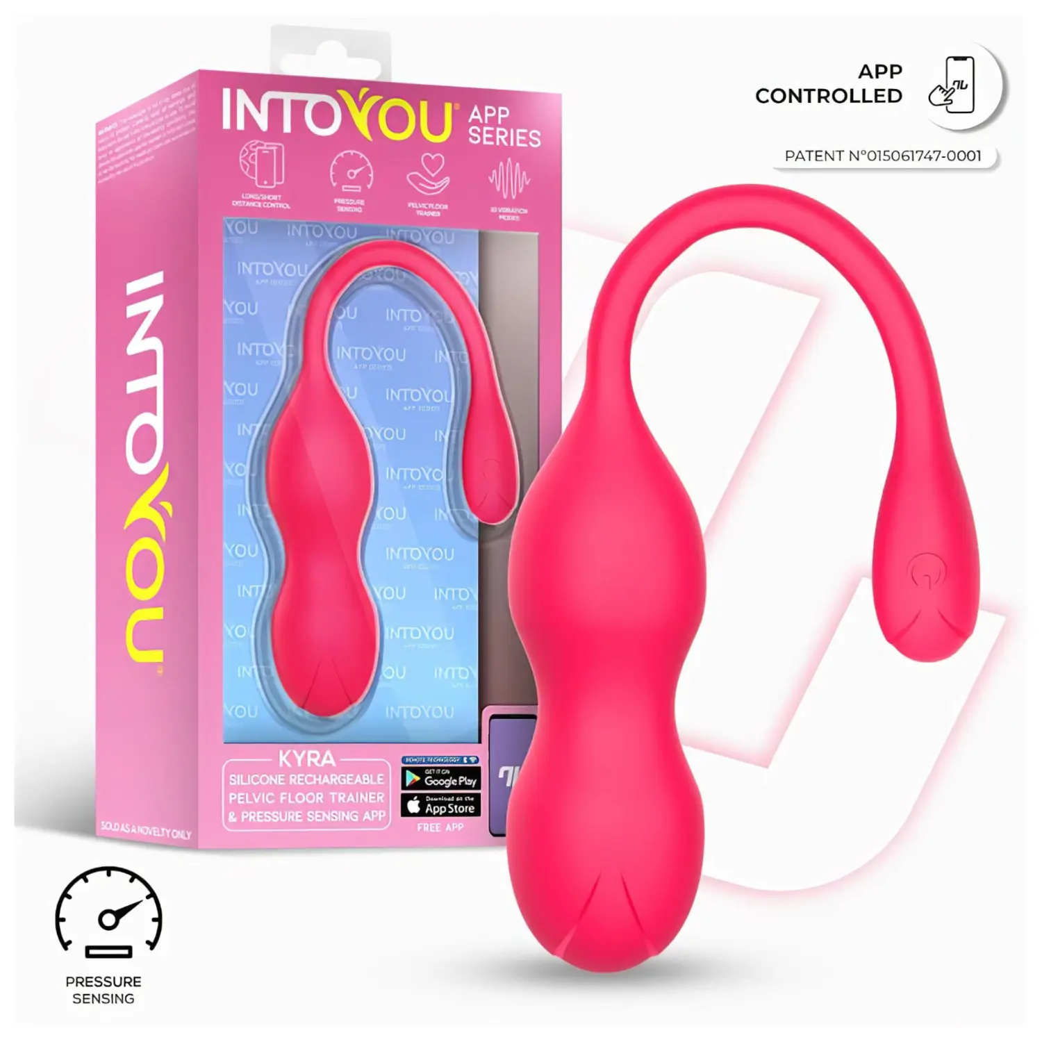 INTOYOU Kyra Pelvic - vibrační venušiny kuličky ovládané aplikací (růžové)