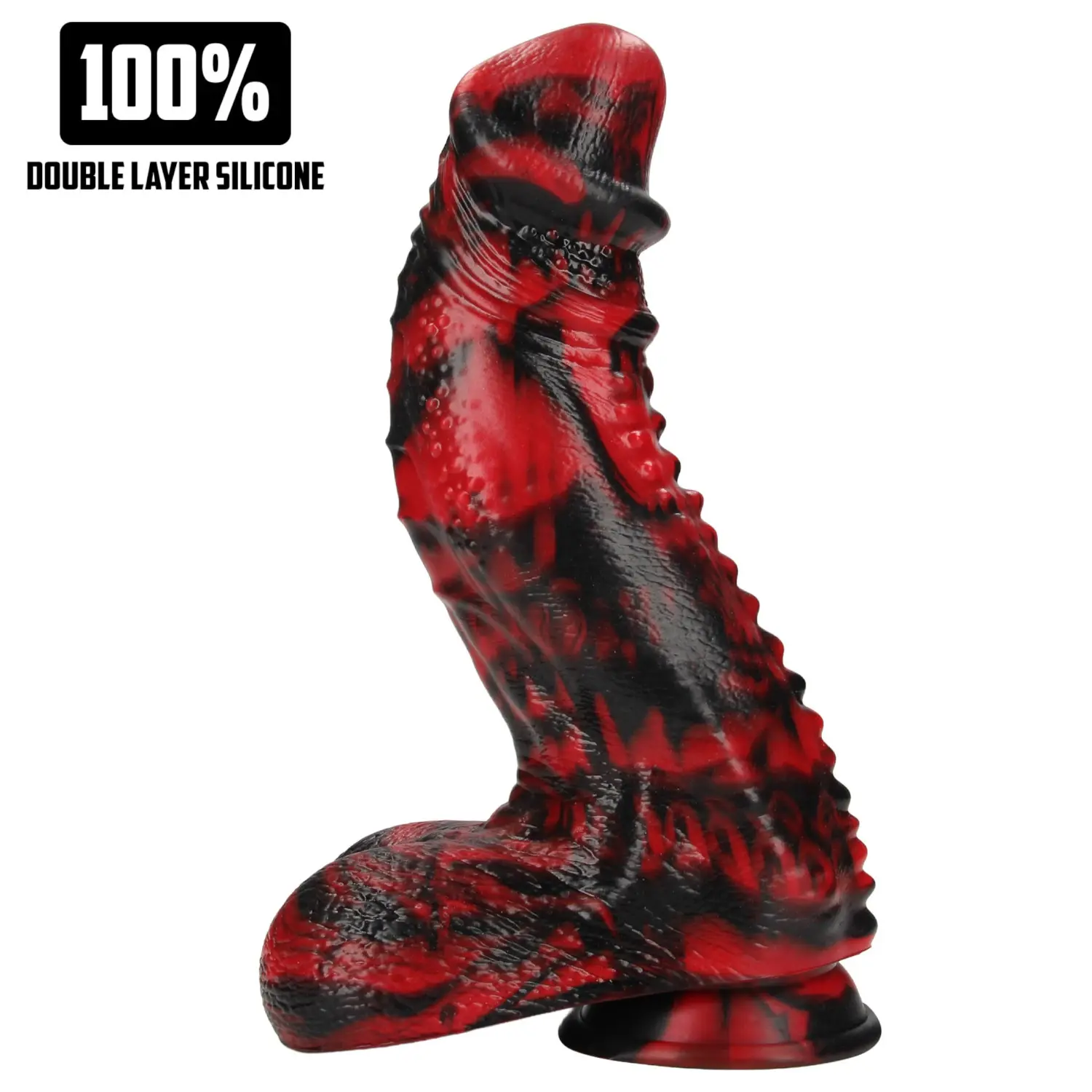 Au! Dark Lycan Spawn - silikonové fantazijní dildo (červeno‑černé)