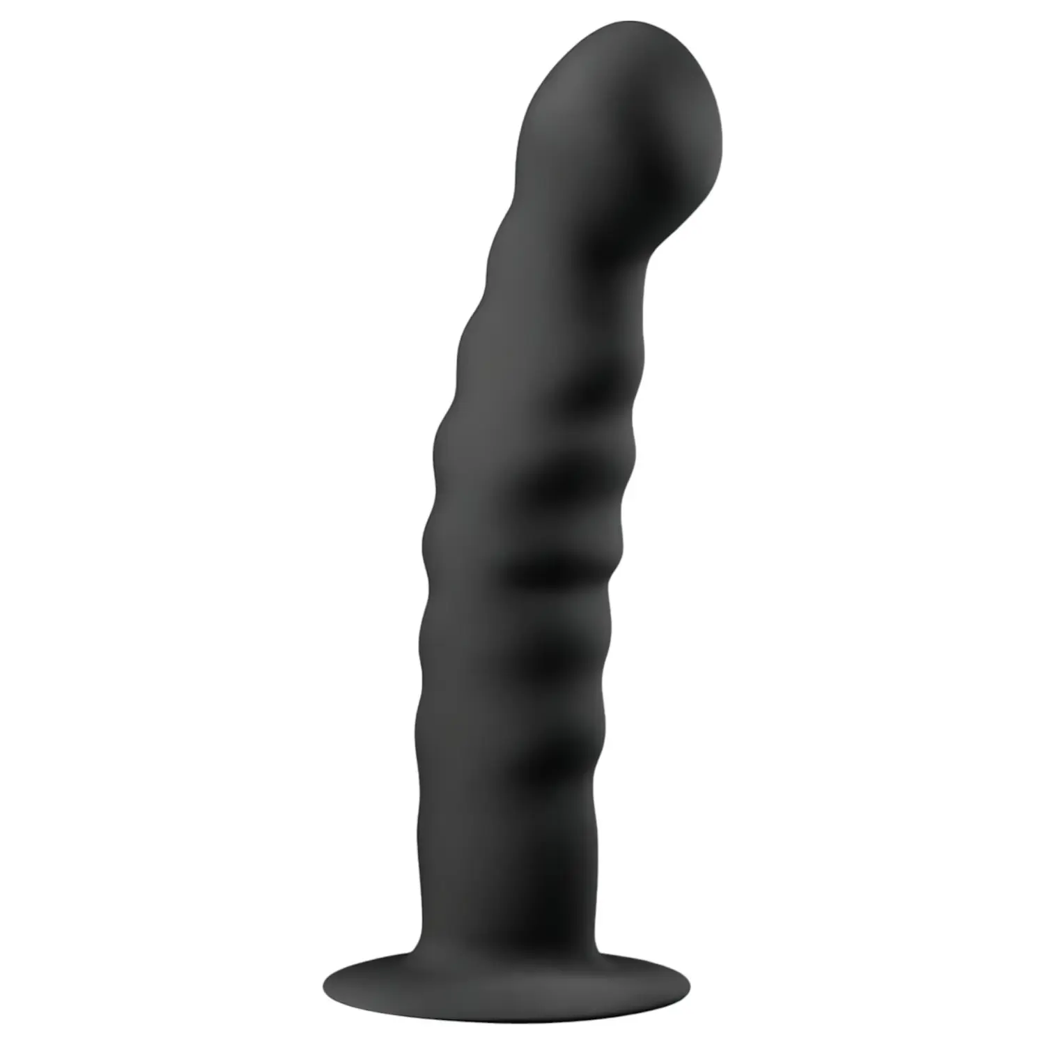 Dildo anální EasyToys Ribbed Dong s přísavkou černé