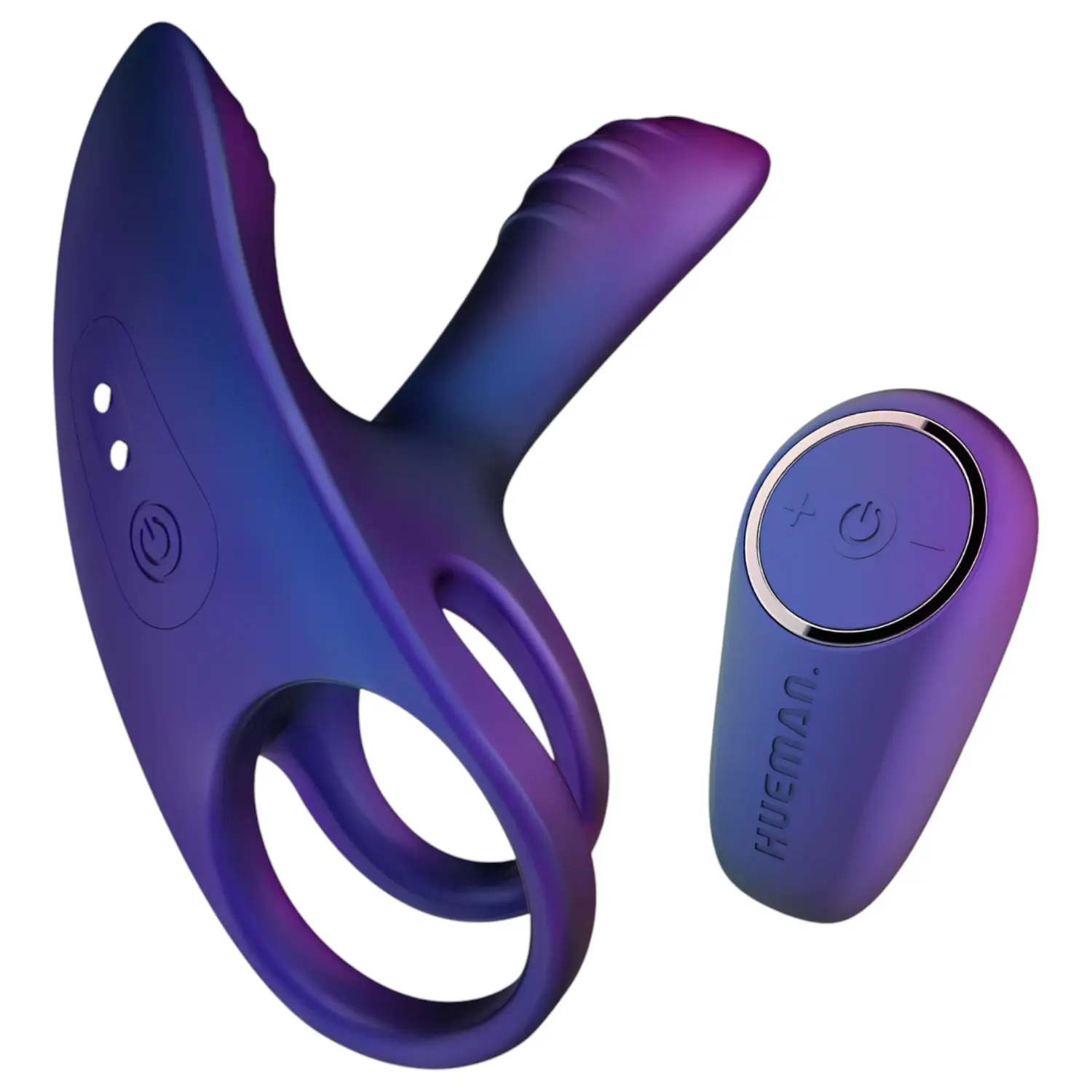 Kroužek na penis HUEMAN Infinity Ignite Vibrating Cock Ring modrý