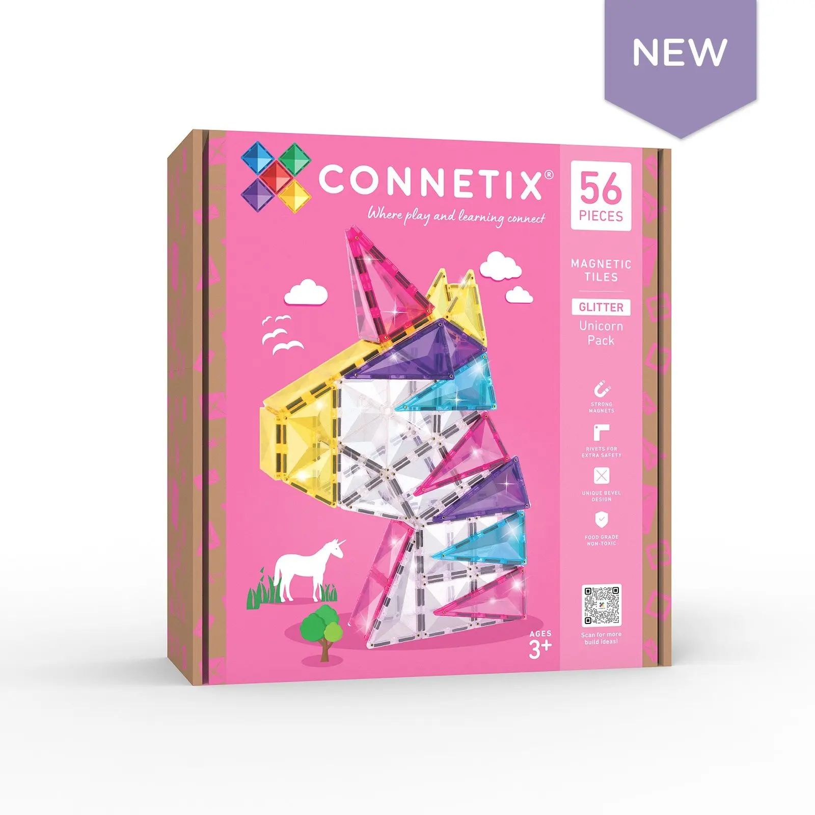 CONNETIX® Glitter Unicorn Pack magnetická stavebnice 56 ks