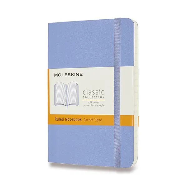 Zápisník Moleskine - měkké desky, S, linkovaný - nebesky modrý