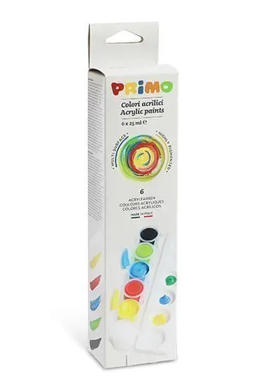 Prstové barvy PRIMO 6 x 25ml blistr