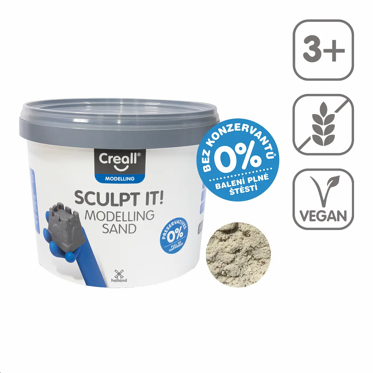 Modelovací písek Creall Sculpt it!, 3500 g, přírodní