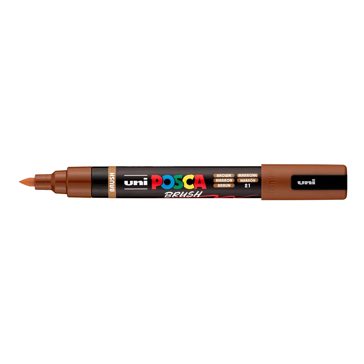 Akrylový popisovač POSCA se štětcovým hrotem PC-5BR, 1 - 4 mm, hnědá
