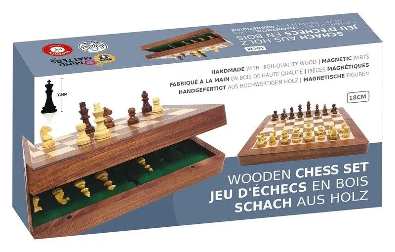 Piatnik dřevěné šachy magnetické 18cm