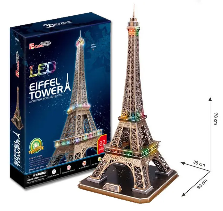 3D Puzzle LED Eiffelova věž 82 dílků - Kolektiv