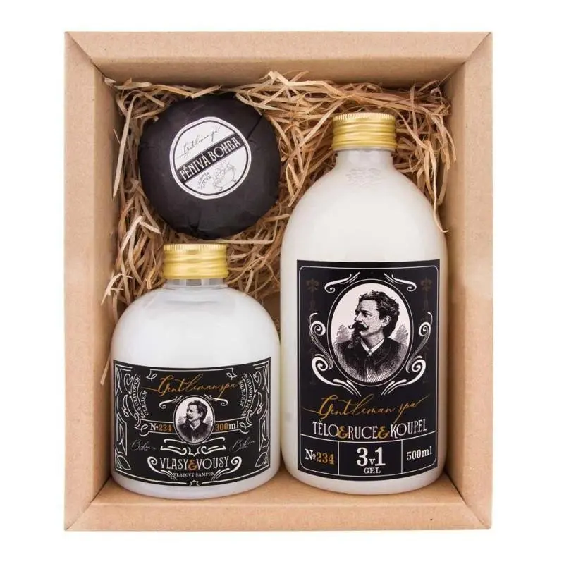 Kosmetická sada pro muže Gentleman Spa (sprchový gel, šampon a pěna do koupele)