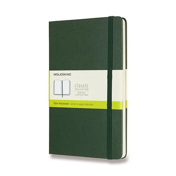 Zápisník Moleskine - tvrdé desky, L, čistý - tm. zelený