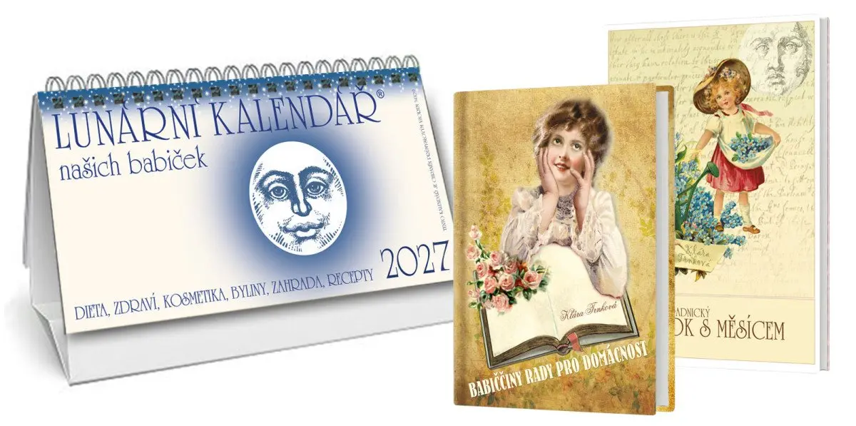 Kalendář 2027 Lunární + Babiččiny rady pro domácnost + Zahradnický rok s Měsícem - Klára Trnková