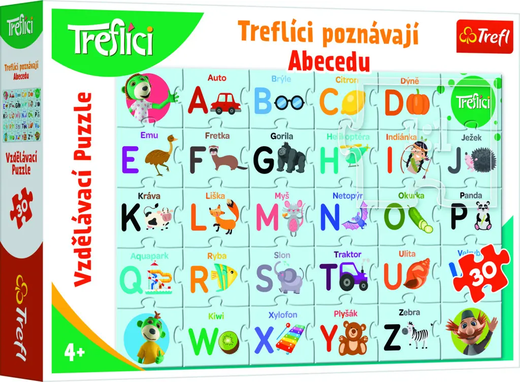 Trefl Puzzle Treflíci poznávají abecedu / 30 dílků - TOMI