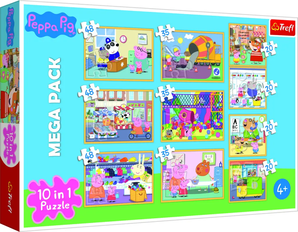 Prasiatko Peppa 10 v 1 - puzzle z kategorie 15 – 60 dielikov