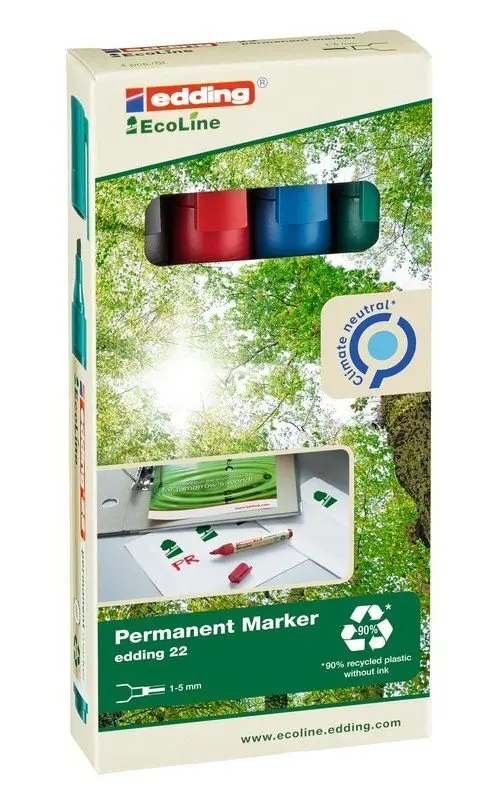 Edding Popisovač permanentní EcoLine 22 - 4 barvy
