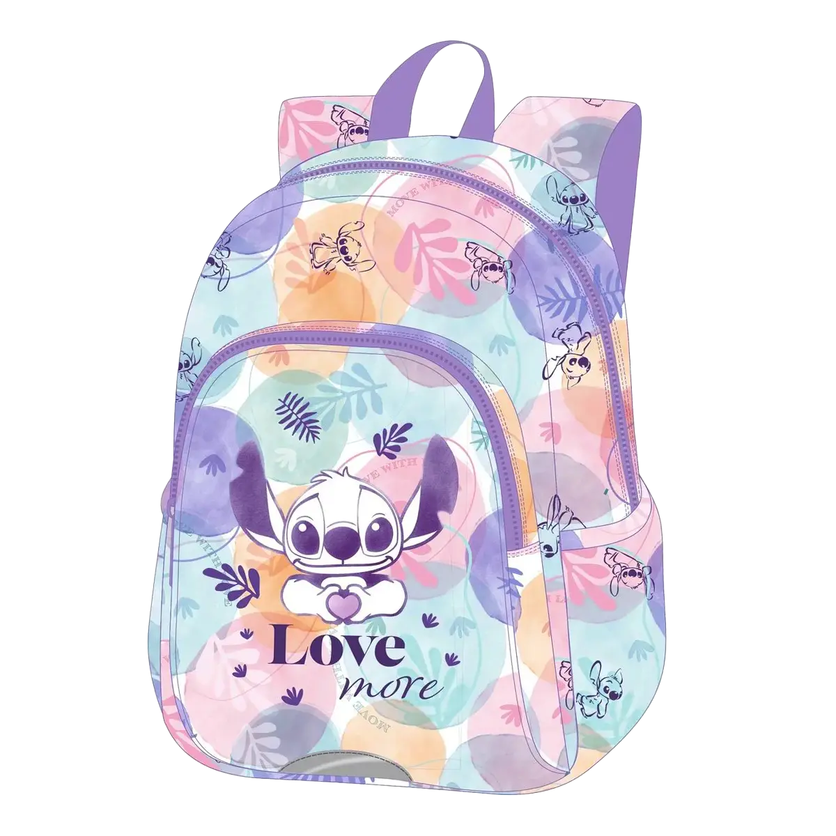 Colorino dětský batůžek Toby, Stitch Pastel, 13\", PES, pastelový