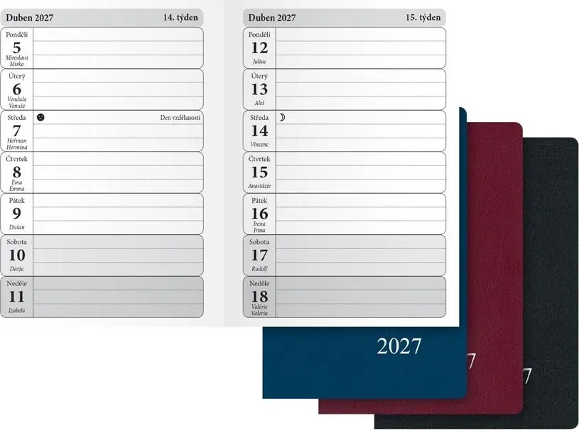 diář 2027 T102/PVC týdenní