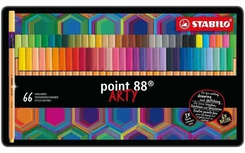 STABILO Pen 68 Arty Sada v kovovém pouzdru 66 ks