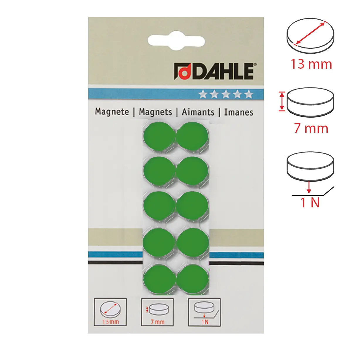 Dahle - sada magnetů - 13 mm,