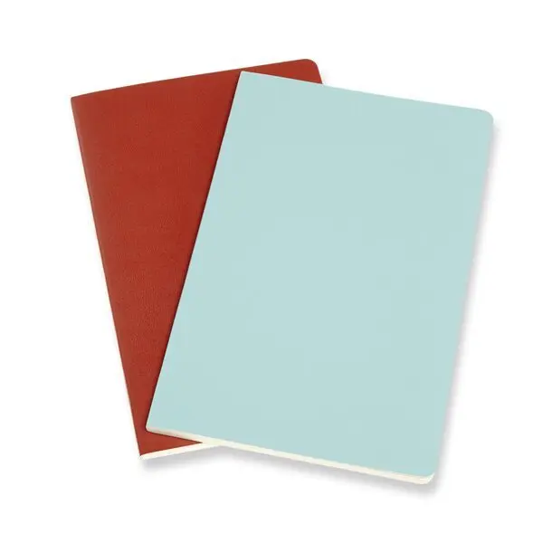 Sešity Moleskine Volant - měkké desky L, linkované, 2 ks, výběr barev - oranžový/ modrý