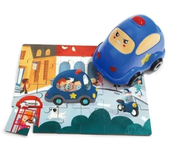 Policejní auto, dřevěné - puzzle z kategorie Maxi dieliky