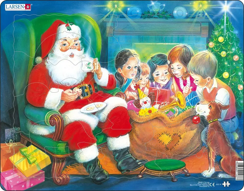 Santa Claus a deti (JUL14) - puzzle z kategorie Náučné puzzle