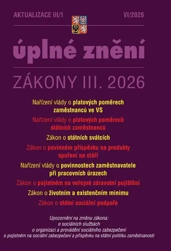 Aktualizace III/1 2026 O poměrech zaměstnanců ve veřejných službách a správě, o platových poměrech s