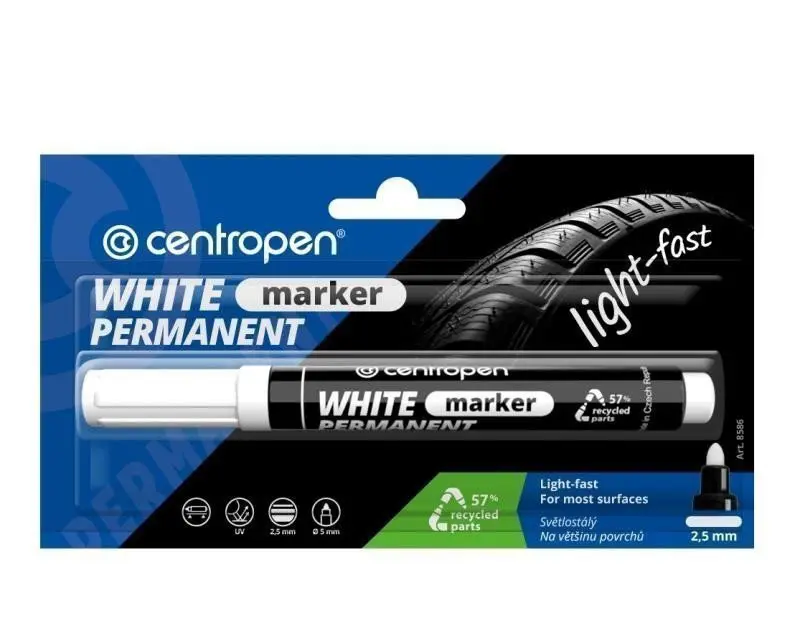 centropen Popisovač 8586 permanentní bílý 1 ks
