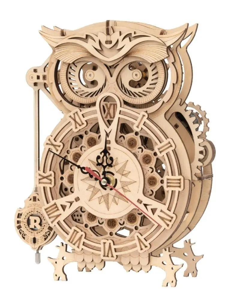 Hodiny Sova mechanické - puzzle z kategorie 3D puzzle
