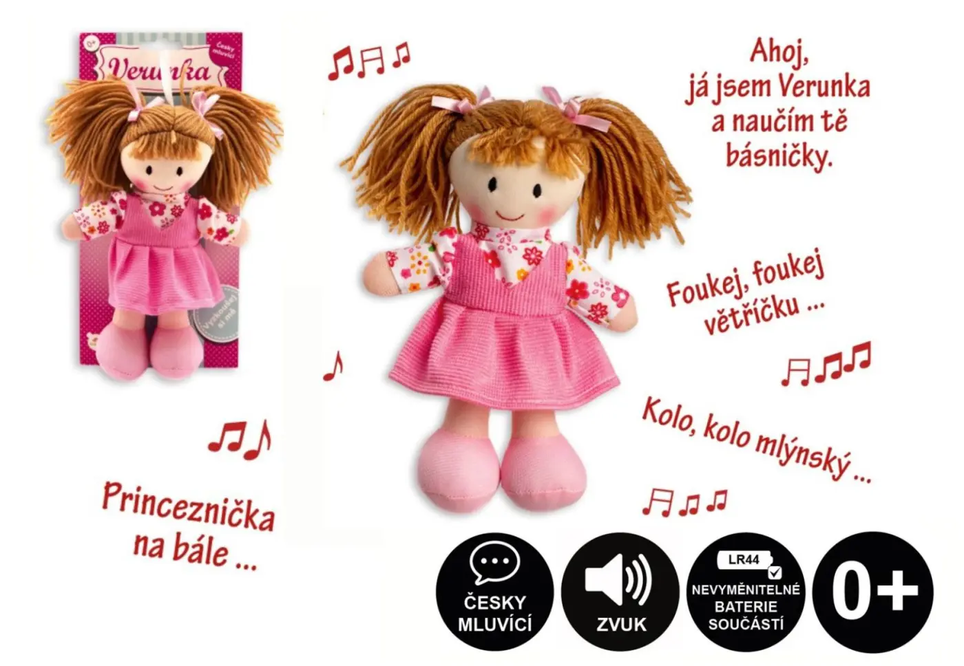Panenka Verunka hadrová plyš česky mluvící