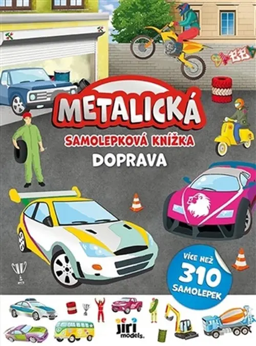 Metalická samolepková knížka Doprava