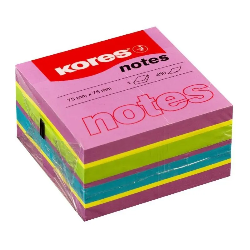 Kores Samolepicí bloček CUBO Spring 75 × 75 mm - mix barev