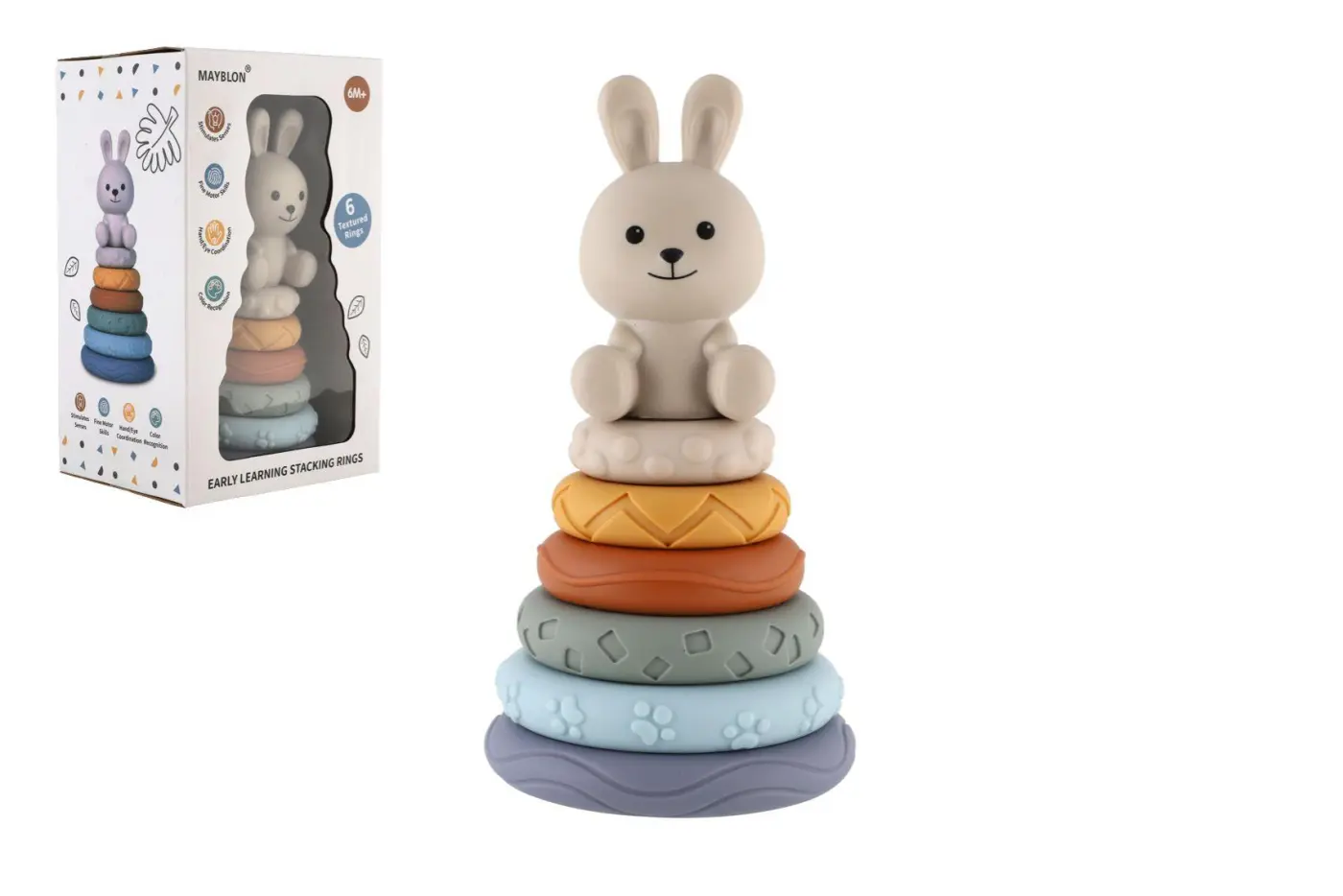 Teddies Pyramida stohovací skládačka 7ks