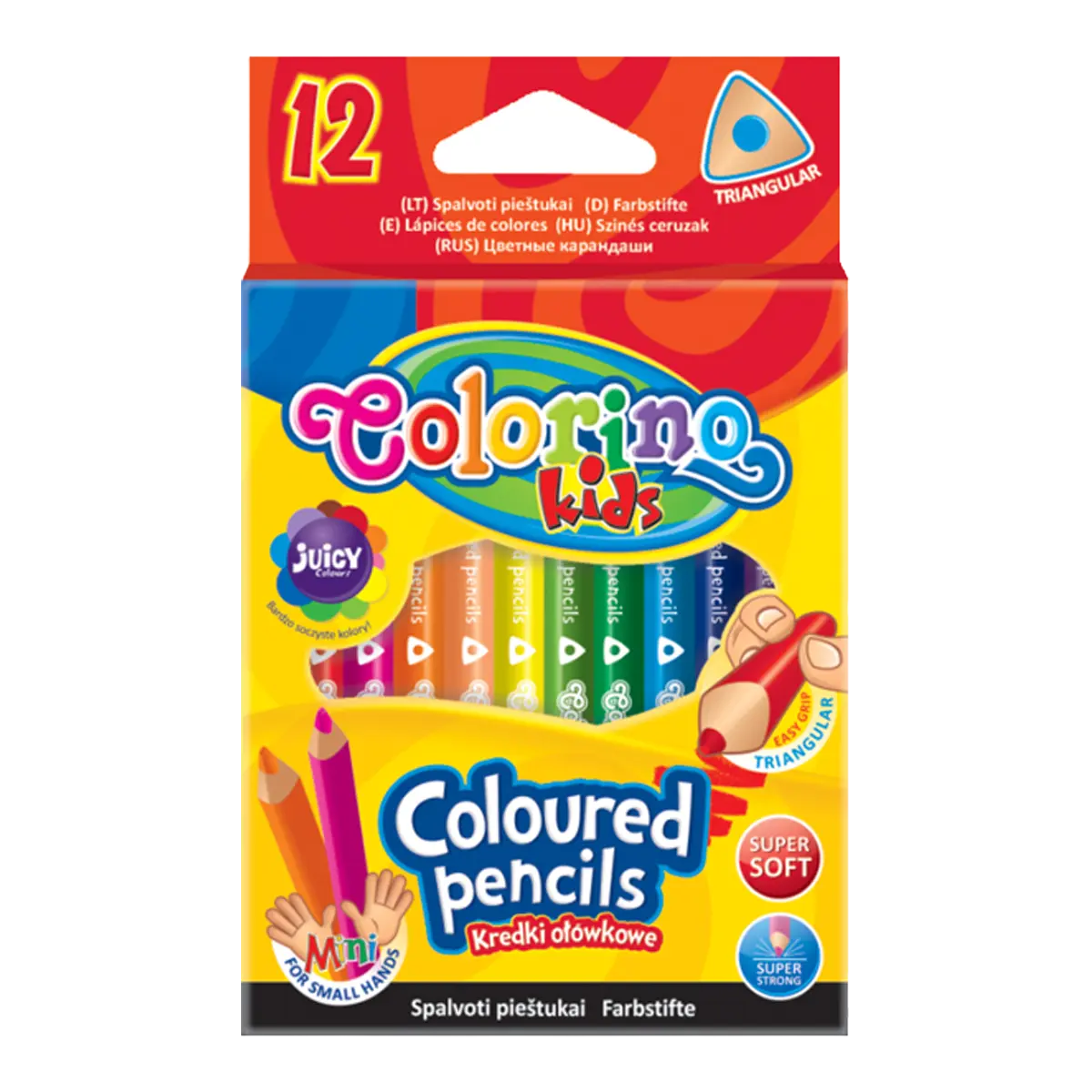 Colorino trojúhelníkové krátké barevné tužky