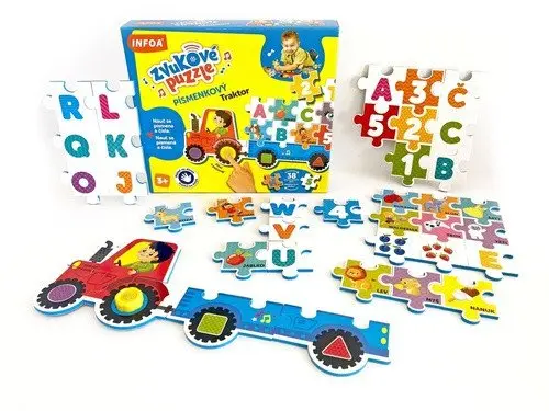 Zvukové puzzle - Písmenkový traktor - puzzle z kategorie Maxi dieliky